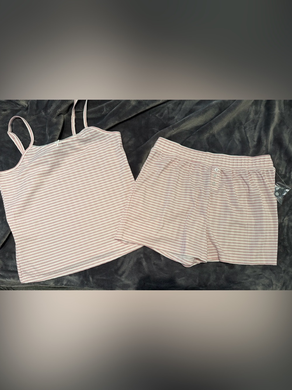 NWOT Better Together Striped Pink Cami & Short Pajama Set. Casual Lounge. Size L
